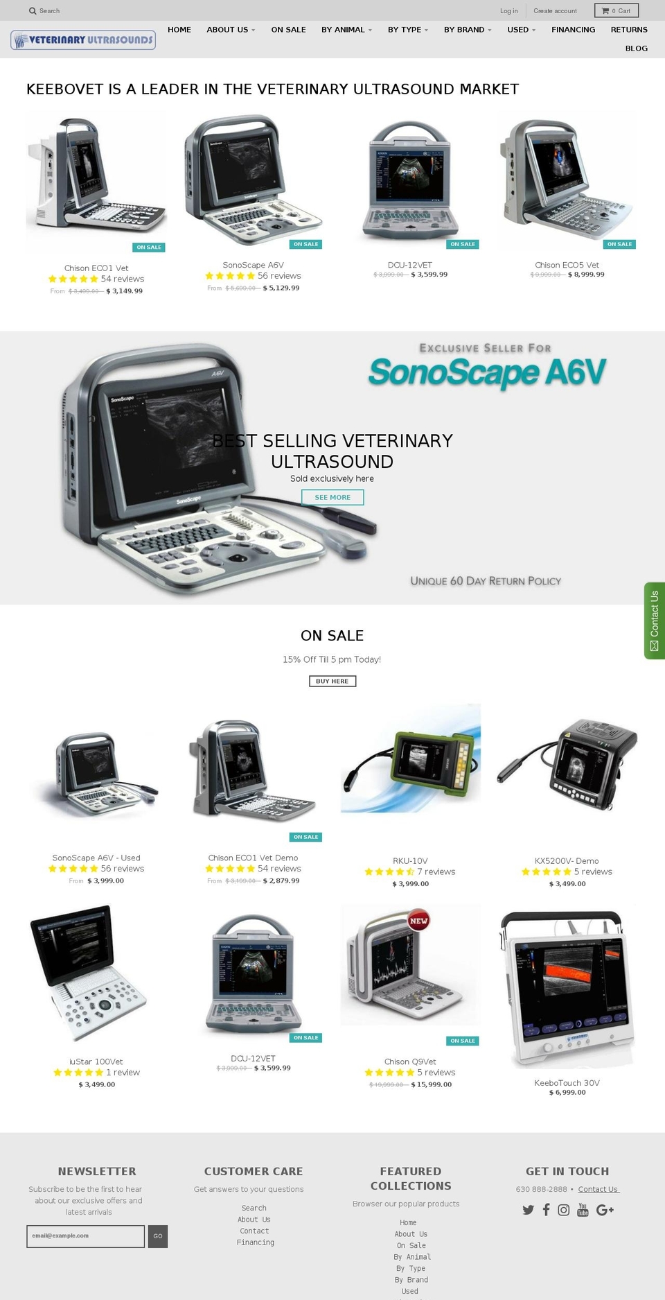 ultrasoundsvet.com shopify website screenshot