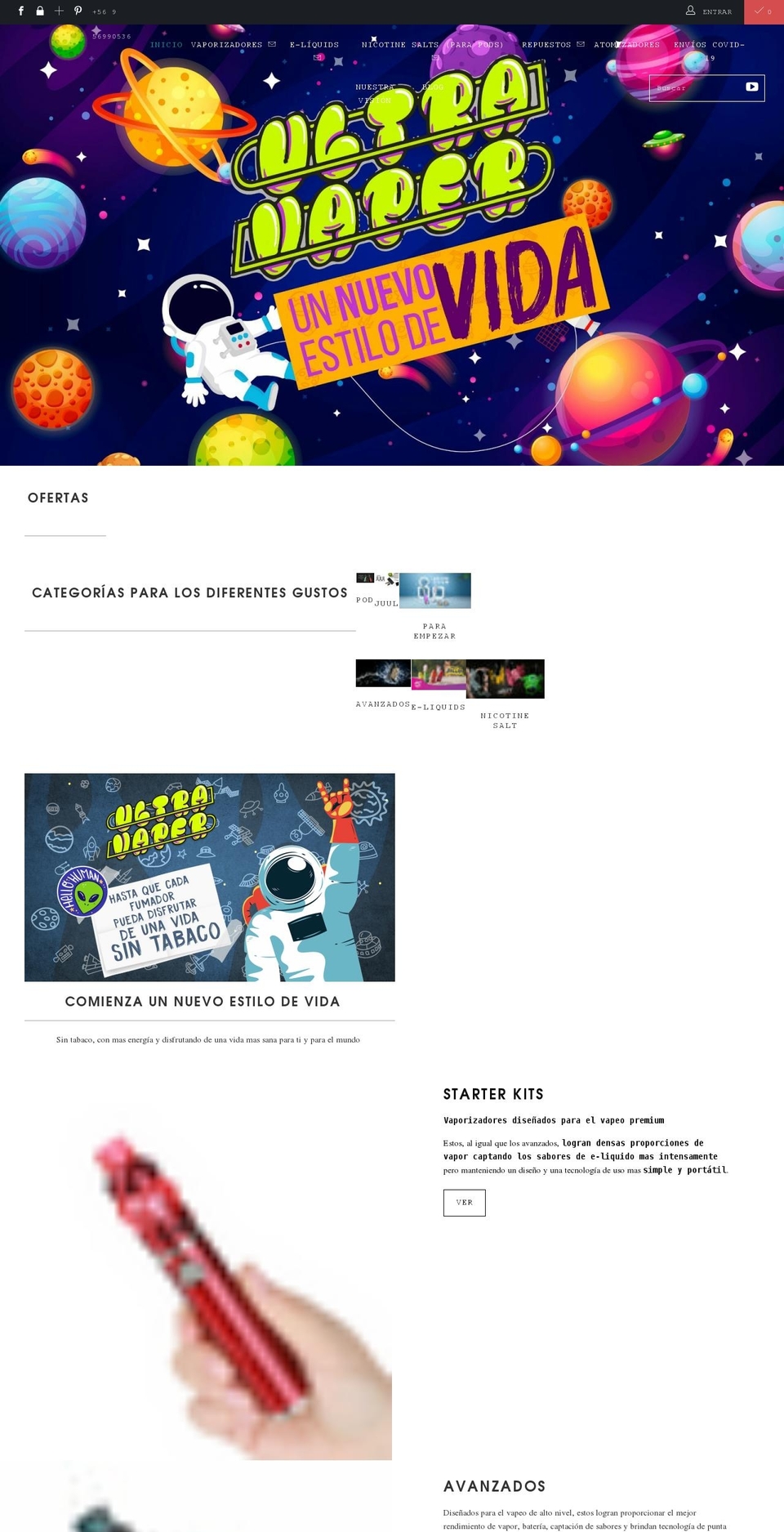 ultravaper.cl shopify website screenshot