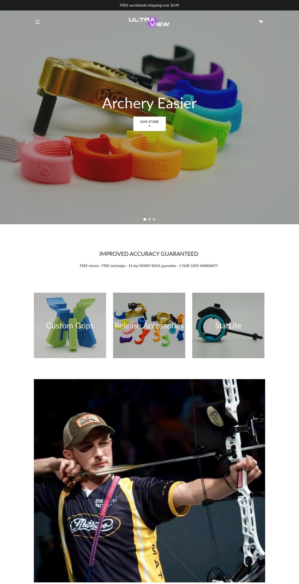 ultraviewarchery.com shopify website screenshot