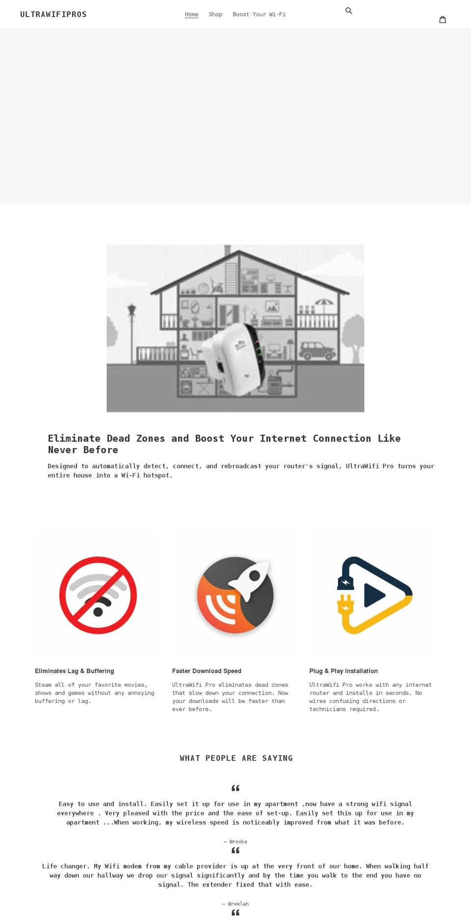 ultrawifipros.com shopify website screenshot