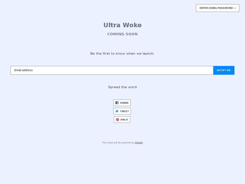 ultrawoke.com — Shopify storefront screenshot