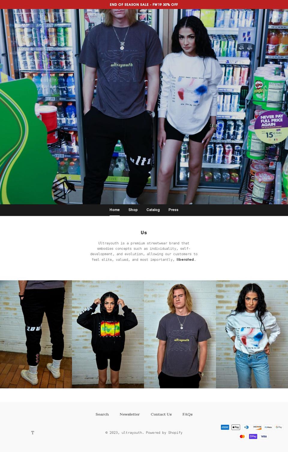 ultrayouth.shop shopify website screenshot