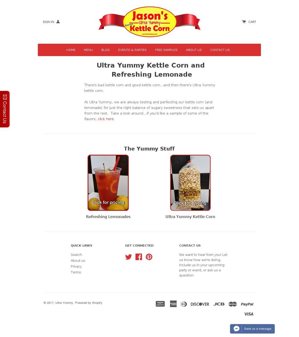 ultrayummy.com shopify website screenshot