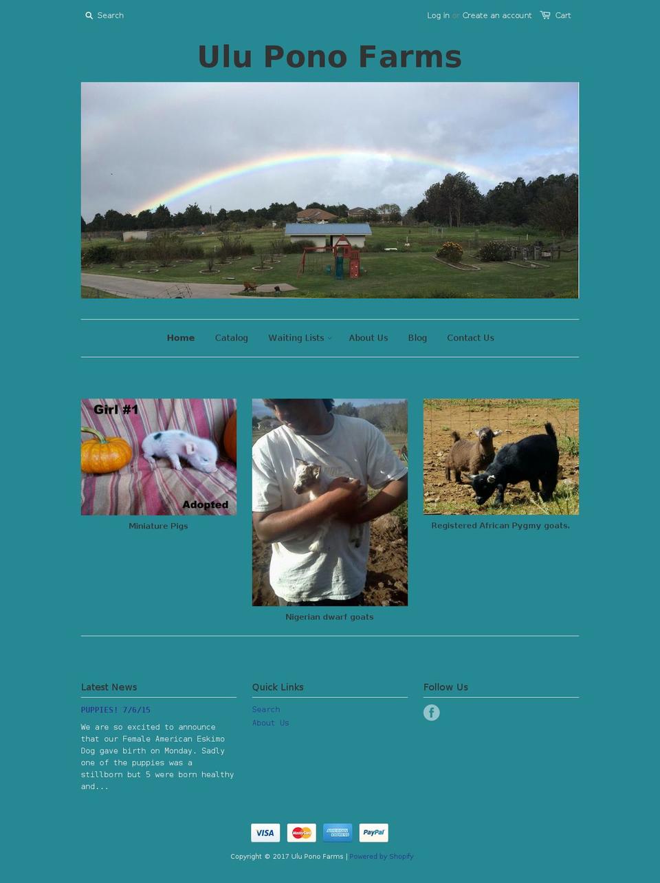 uluponofarms.com shopify website screenshot