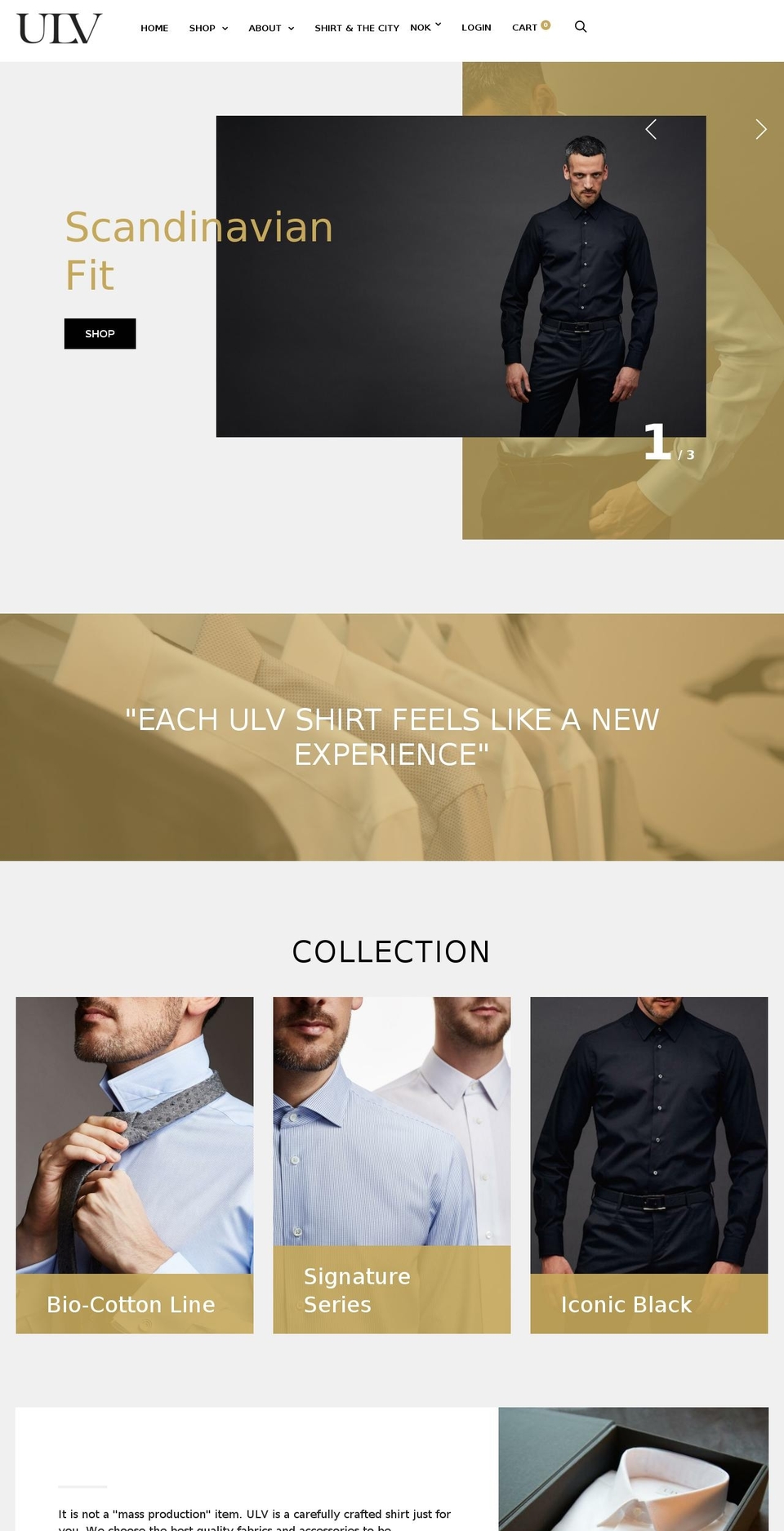 ulv-shirts.com — Shopify storefront screenshot