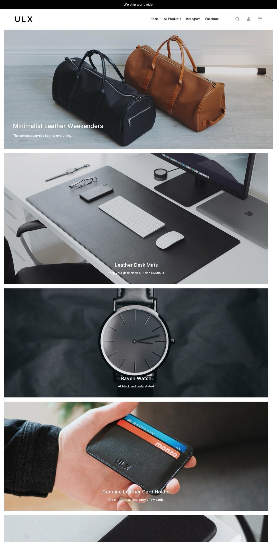 ulxstore.com shopify website screenshot
