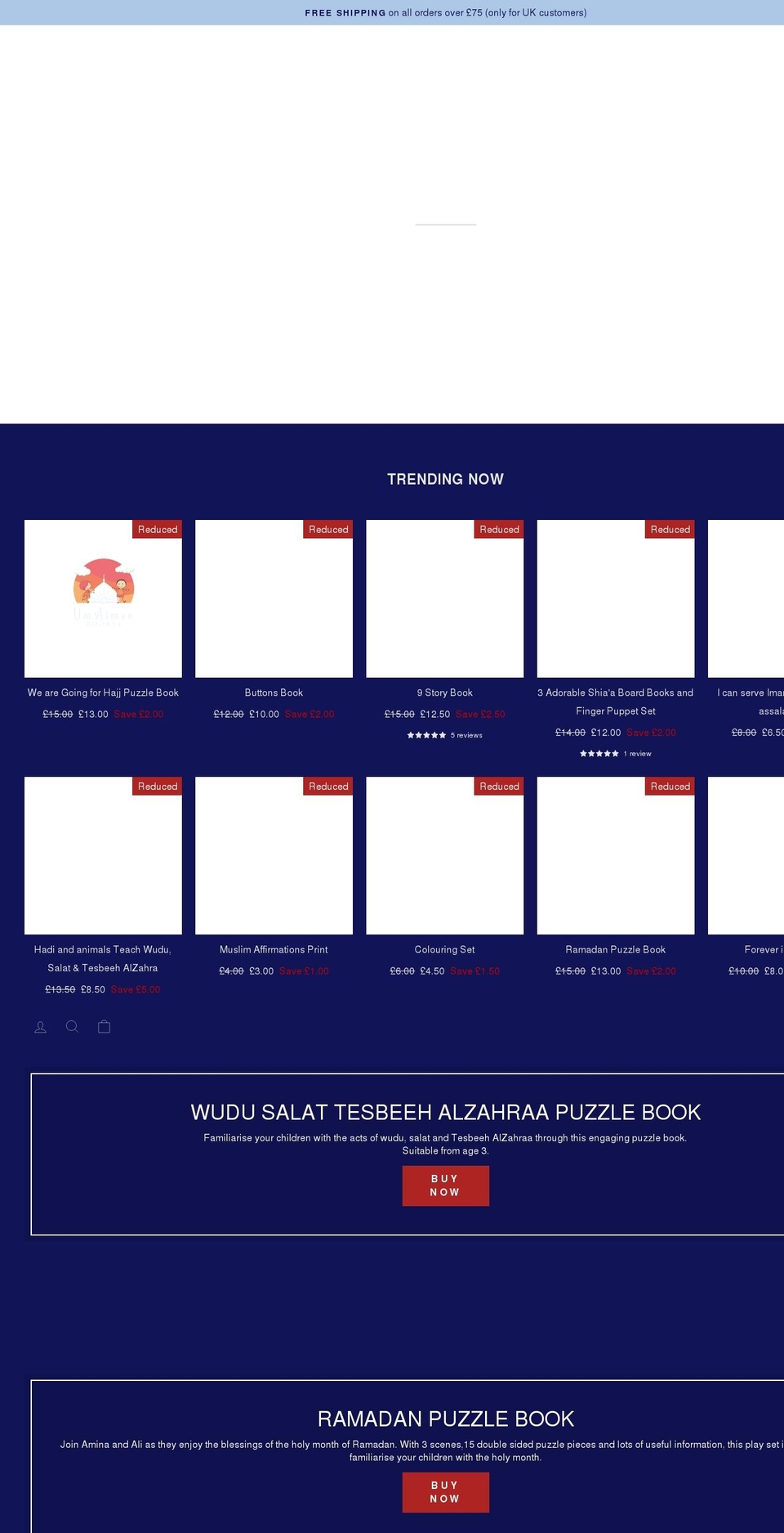 umaimenbooks.com shopify website screenshot