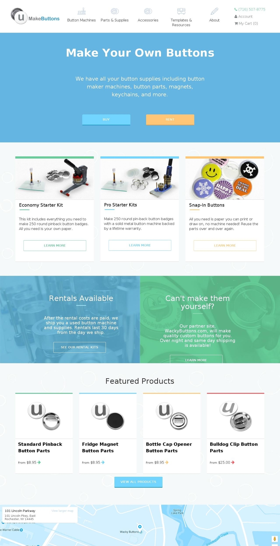 U Make Buttons Shopify theme site example umakebuttons.com