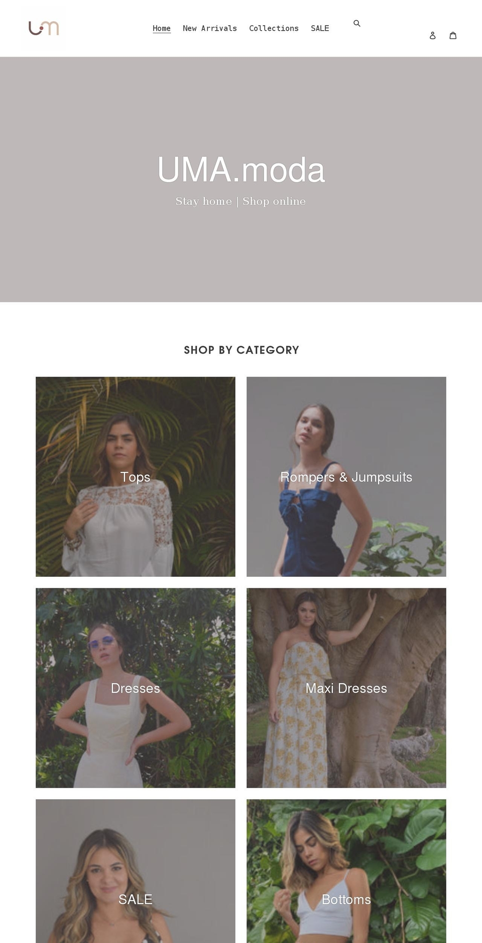 umamoda.com shopify website screenshot