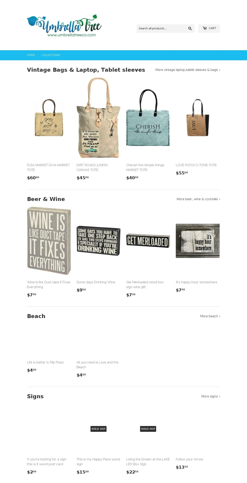 umbrellatreeco.com — Shopify storefront screenshot
