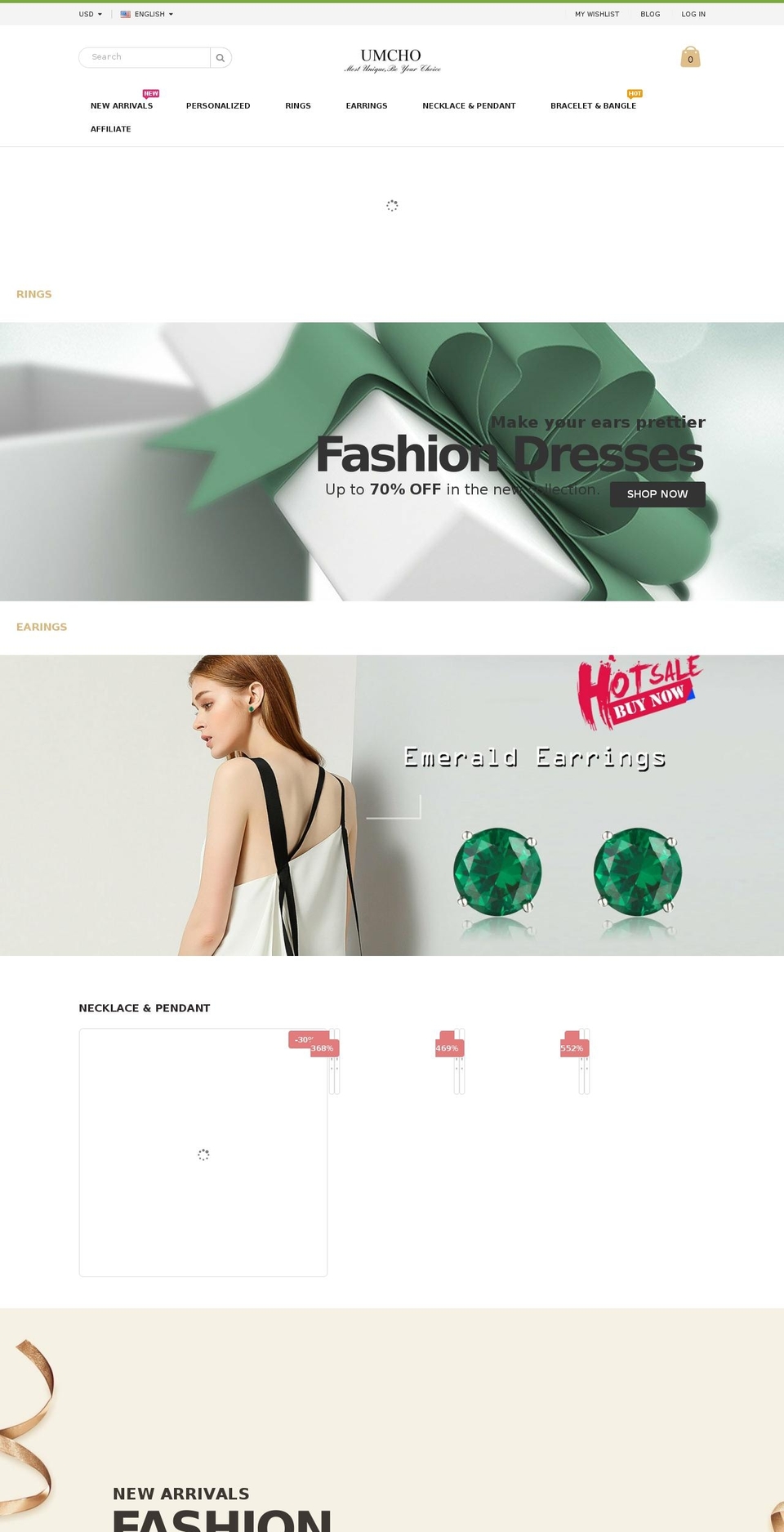 umcho.com — Shopify storefront screenshot