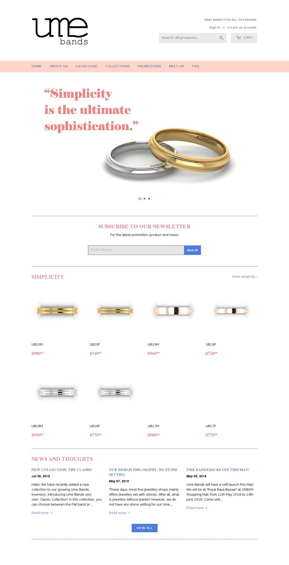 umebands.com — Shopify storefront screenshot