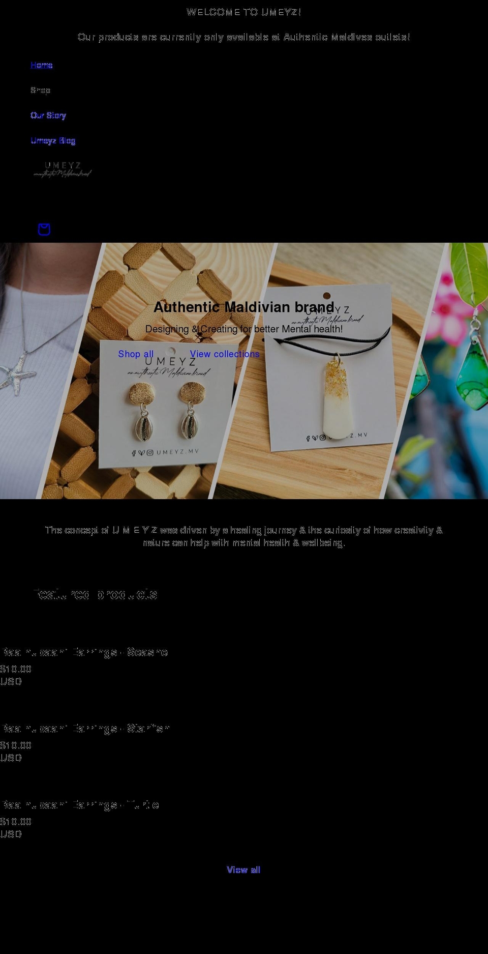 umeyz.com shopify website screenshot