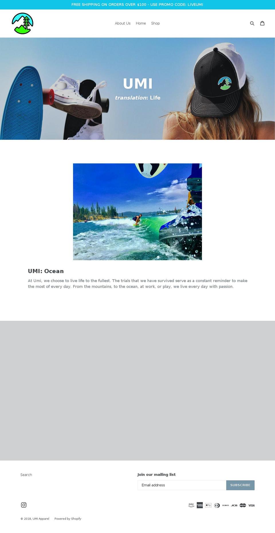 umi.global shopify website screenshot