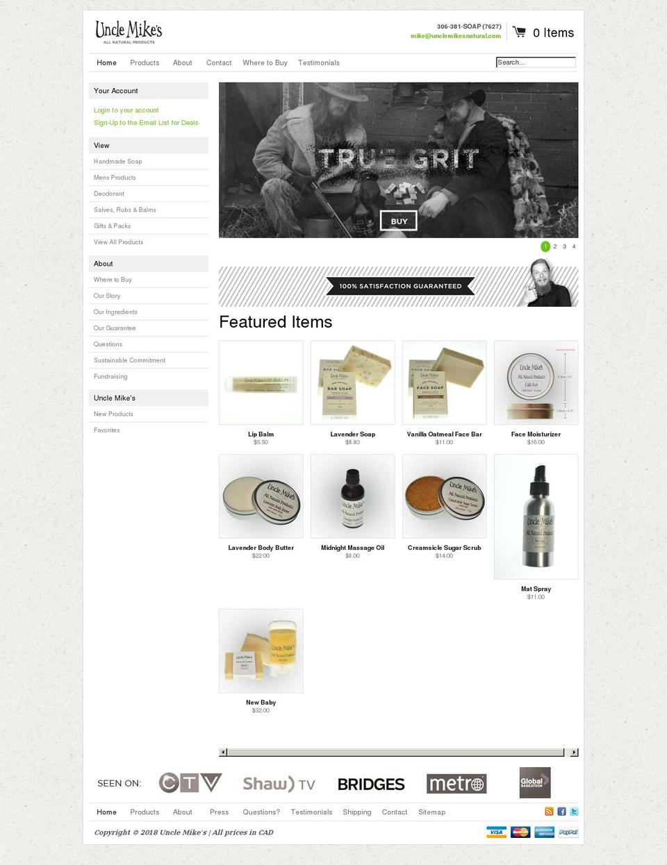 umnatural.com — Shopify storefront screenshot