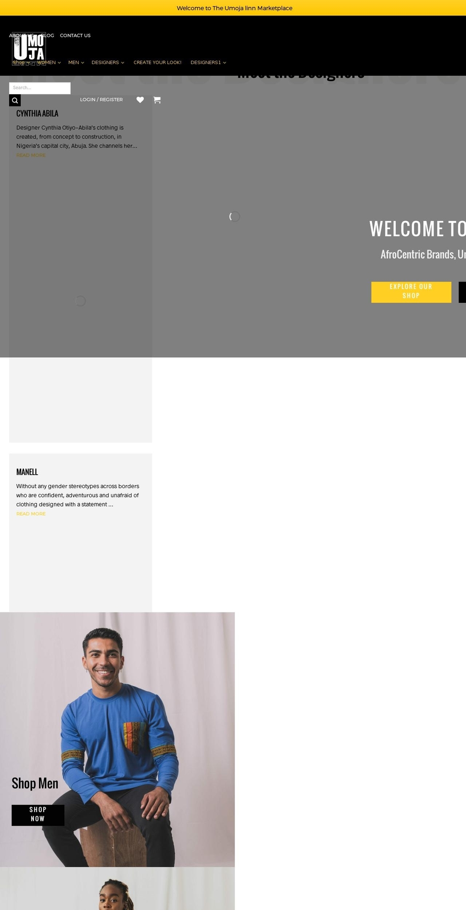 umojaproduction.com — Shopify storefront screenshot