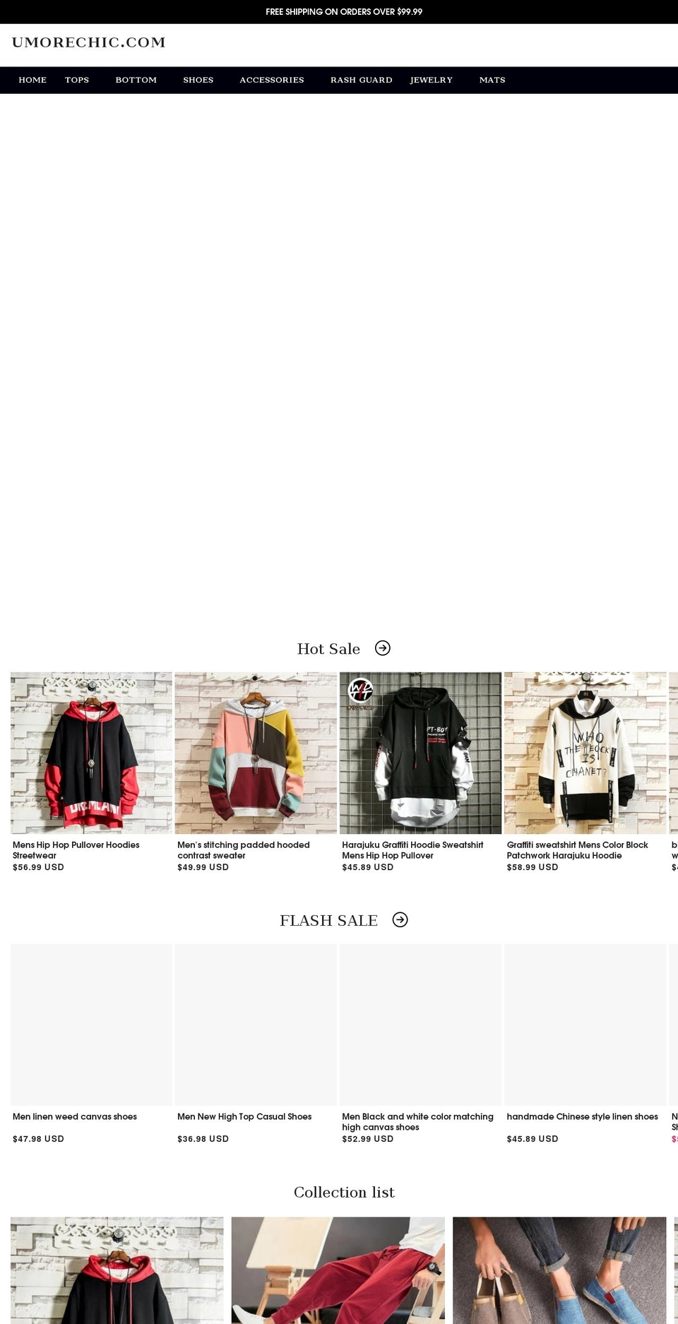 umorechic.com shopify website screenshot