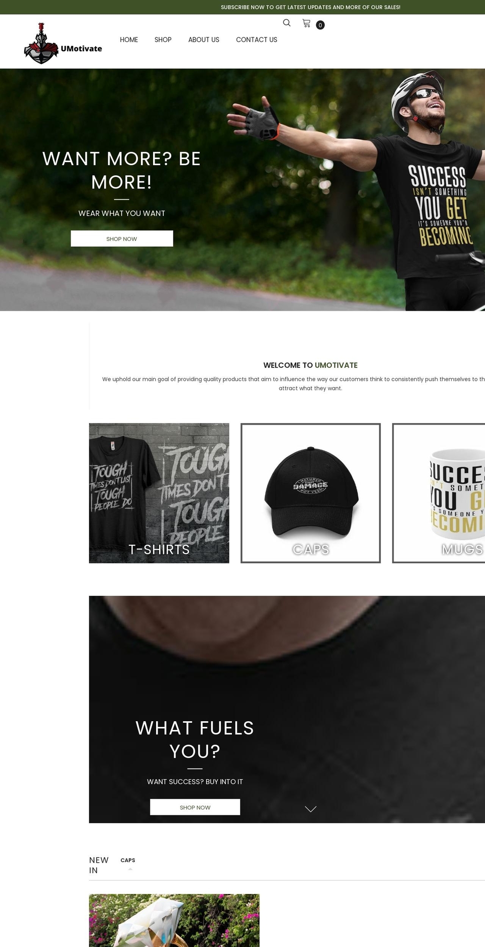 umotivate.net shopify website screenshot