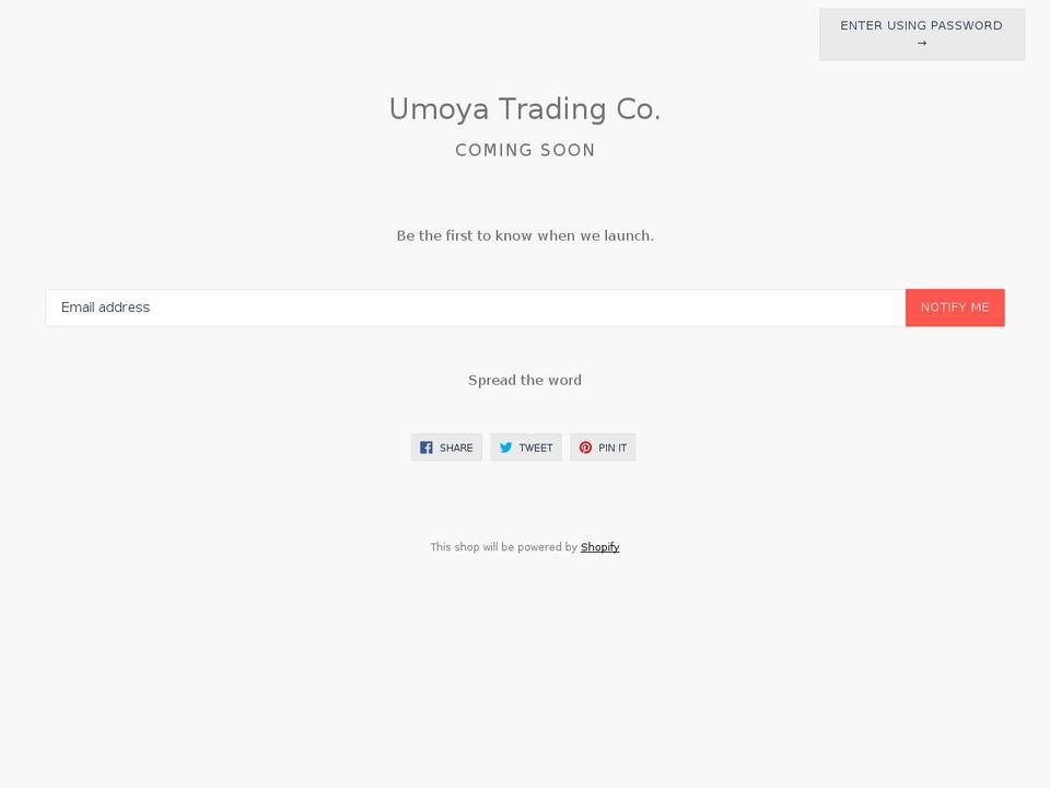 umoyatradingco.com — Shopify storefront screenshot