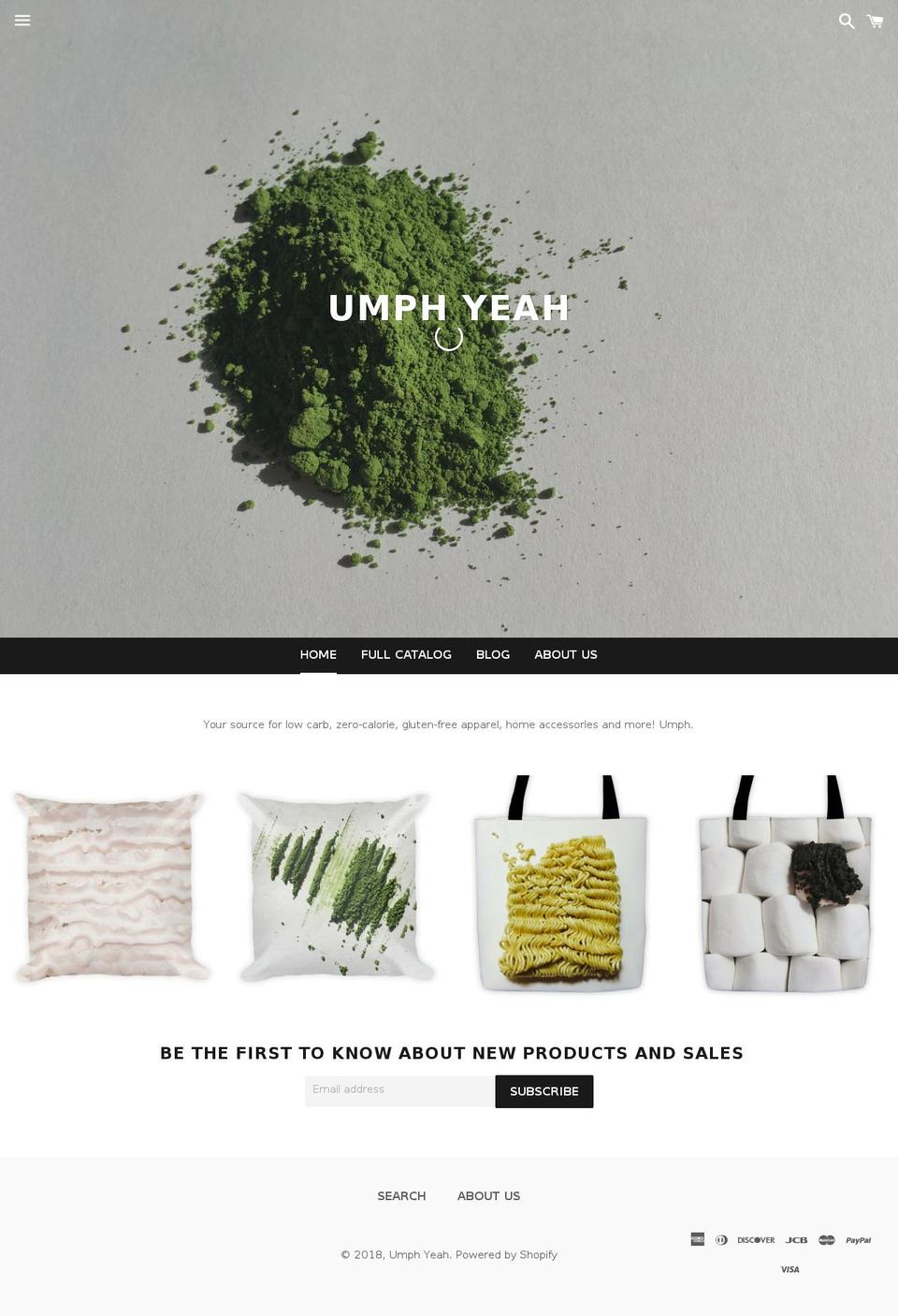 umphyeah.com shopify website screenshot