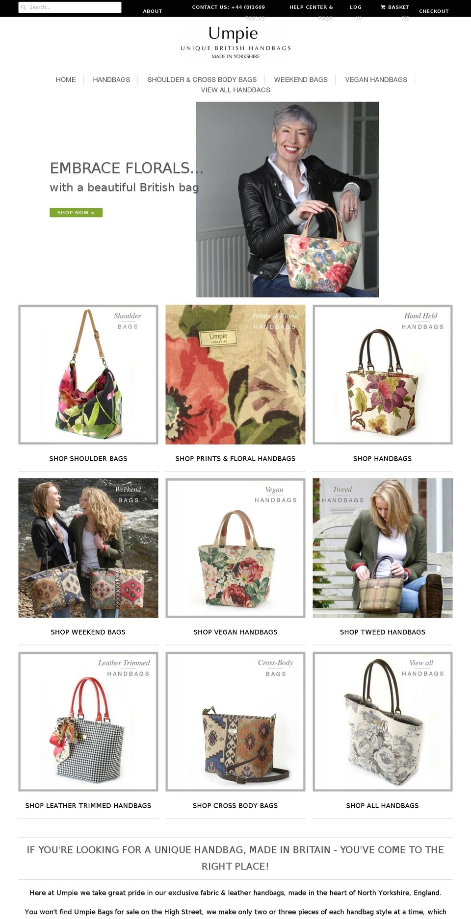 umpiehandbags.com shopify website screenshot
