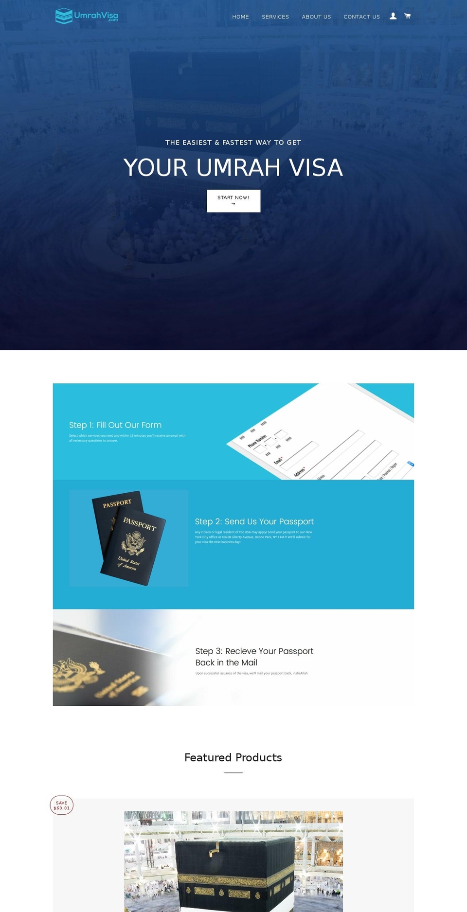 umrahvisa.com — Shopify storefront screenshot
