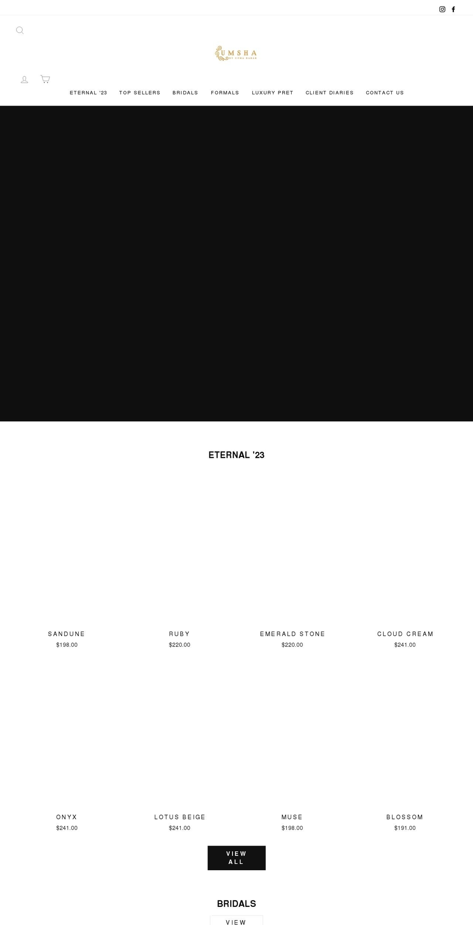 umshaofficial.com shopify website screenshot