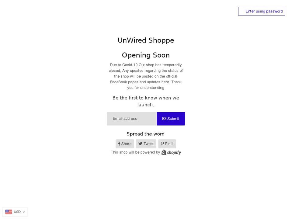 un-wiredshop.com shopify website screenshot