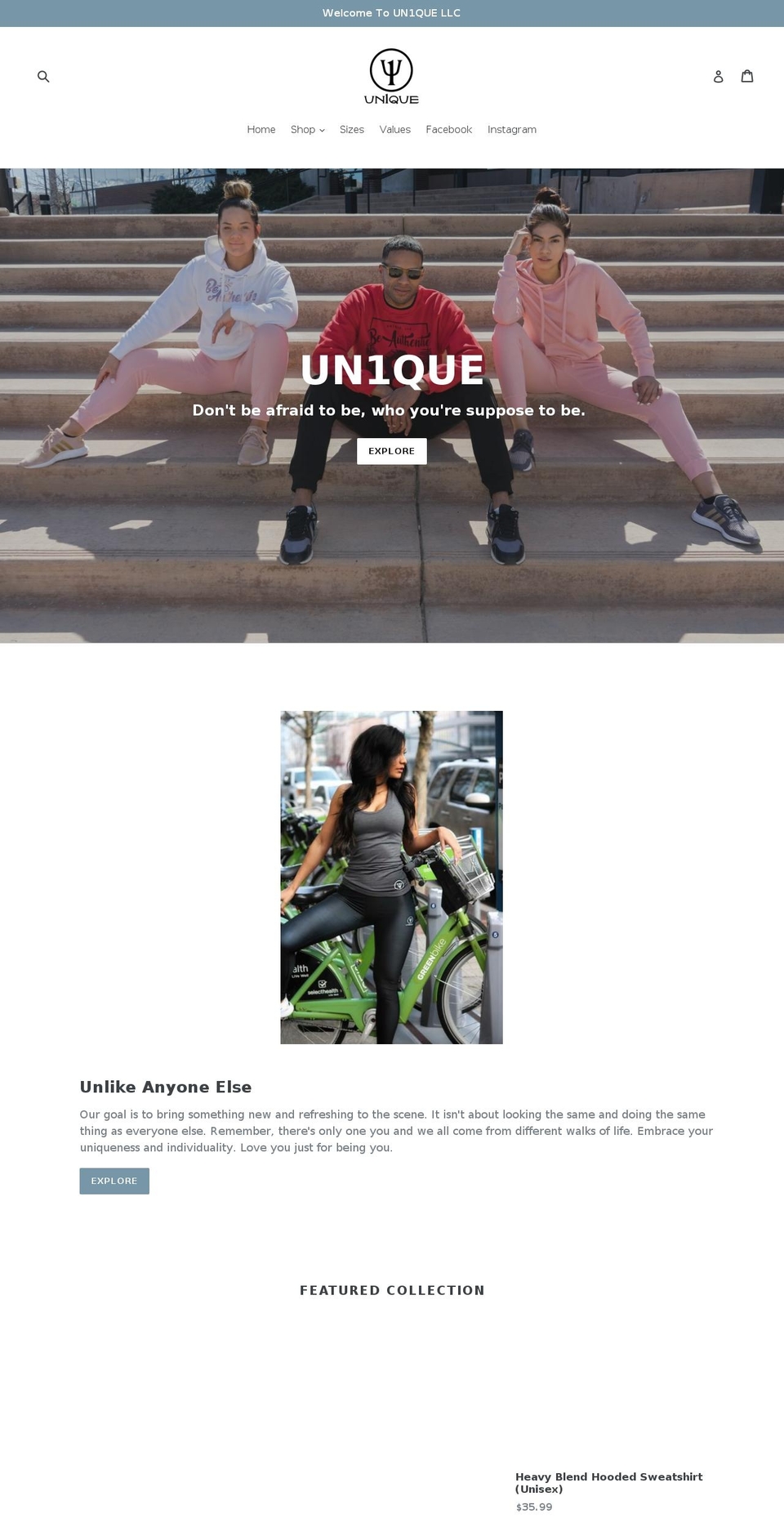 un1queliving.com — Shopify storefront screenshot
