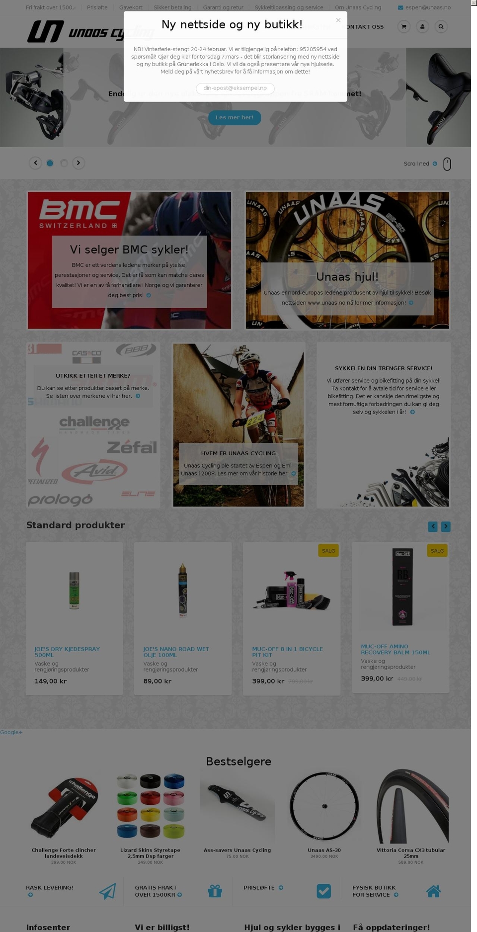 unaascycling.no shopify website screenshot