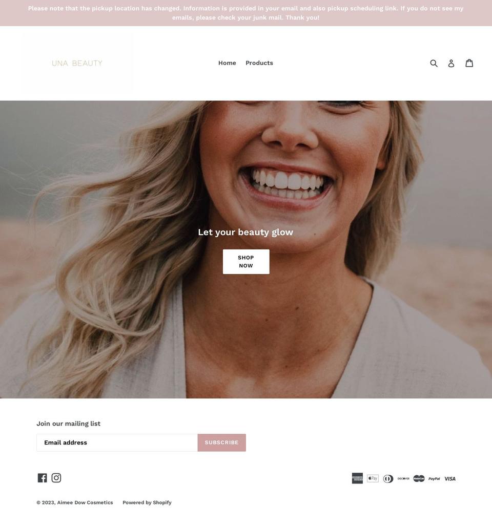 unabeauty.ca shopify website screenshot