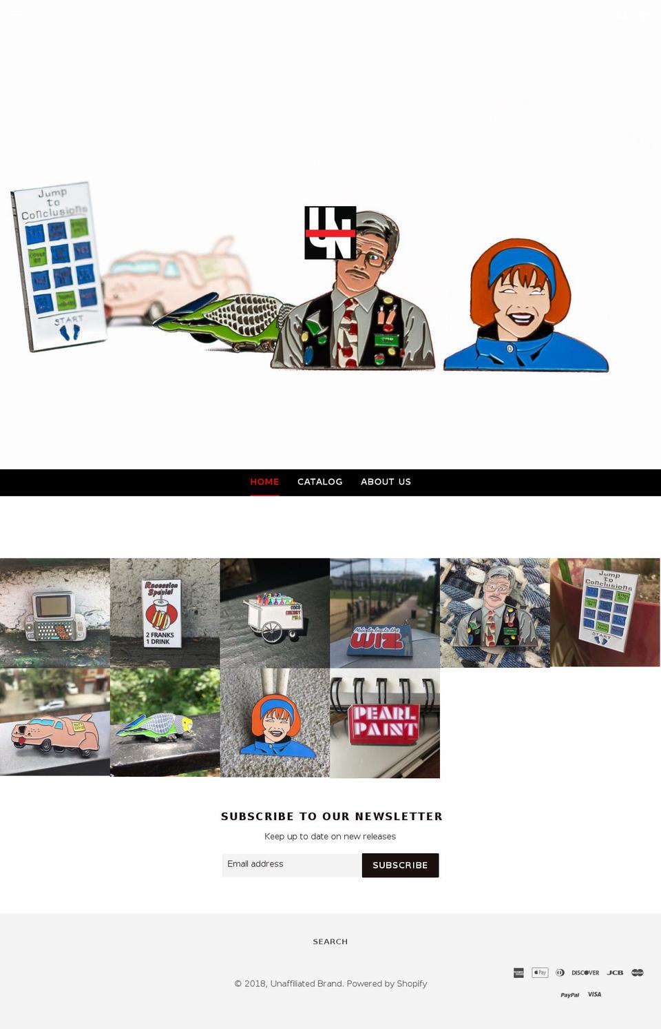 unaffiliatedbrand.com — Shopify storefront screenshot