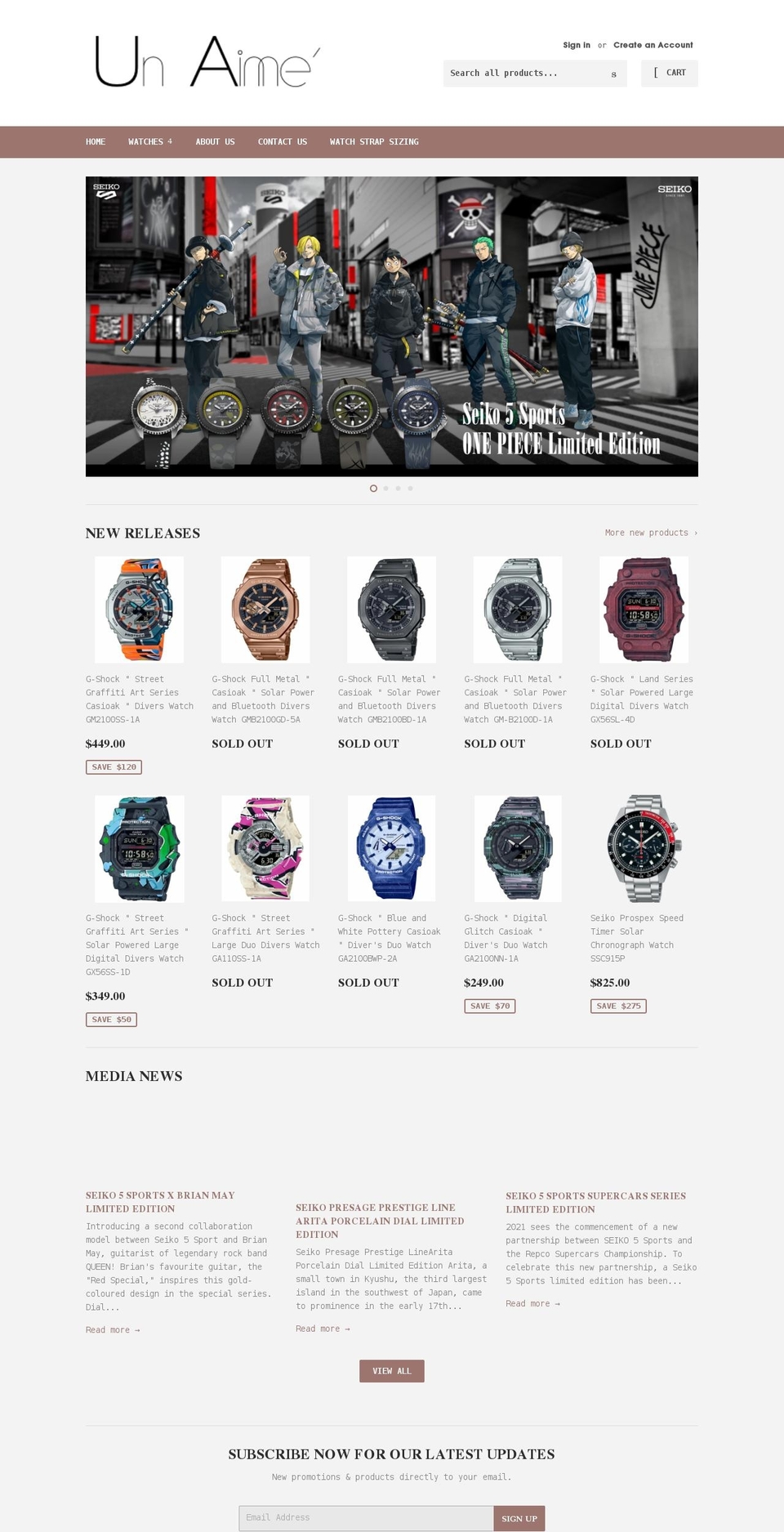 unaime.com.au shopify website screenshot
