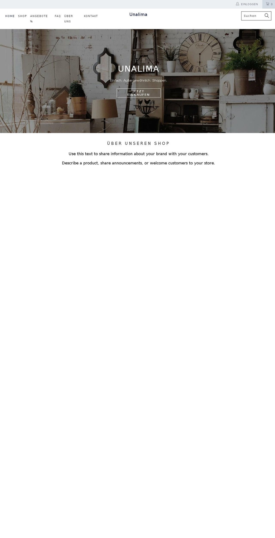 unalima.com — Shopify storefront screenshot