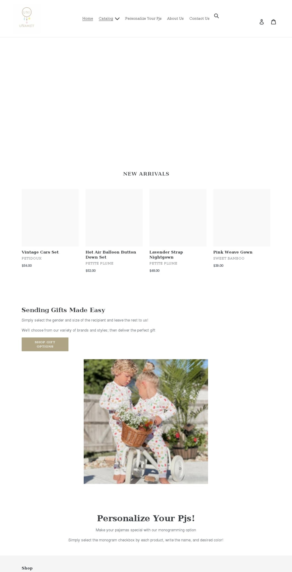 unameit1.net shopify website screenshot