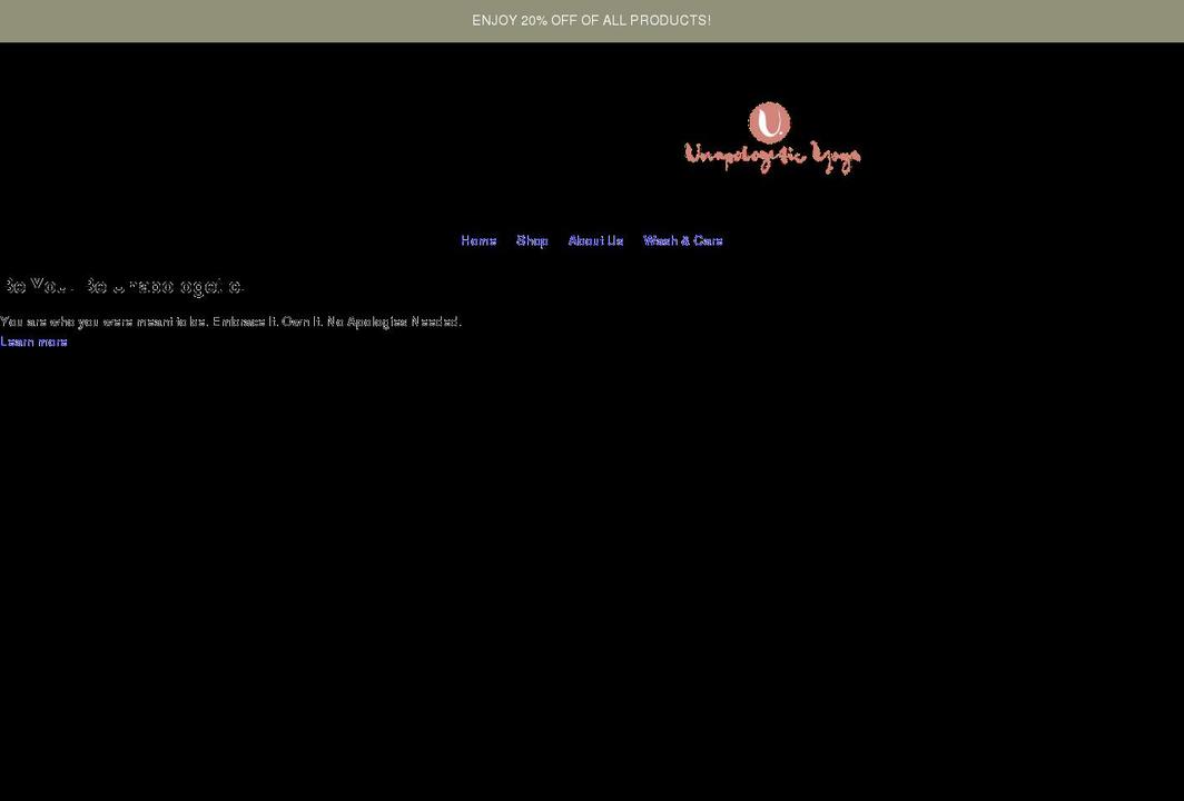 unapologetic.yoga shopify website screenshot