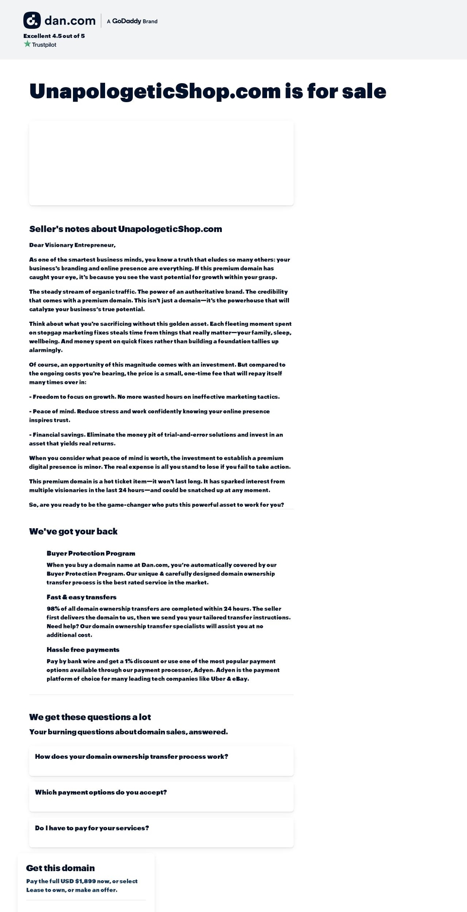 unapologeticshop.com — Shopify storefront screenshot