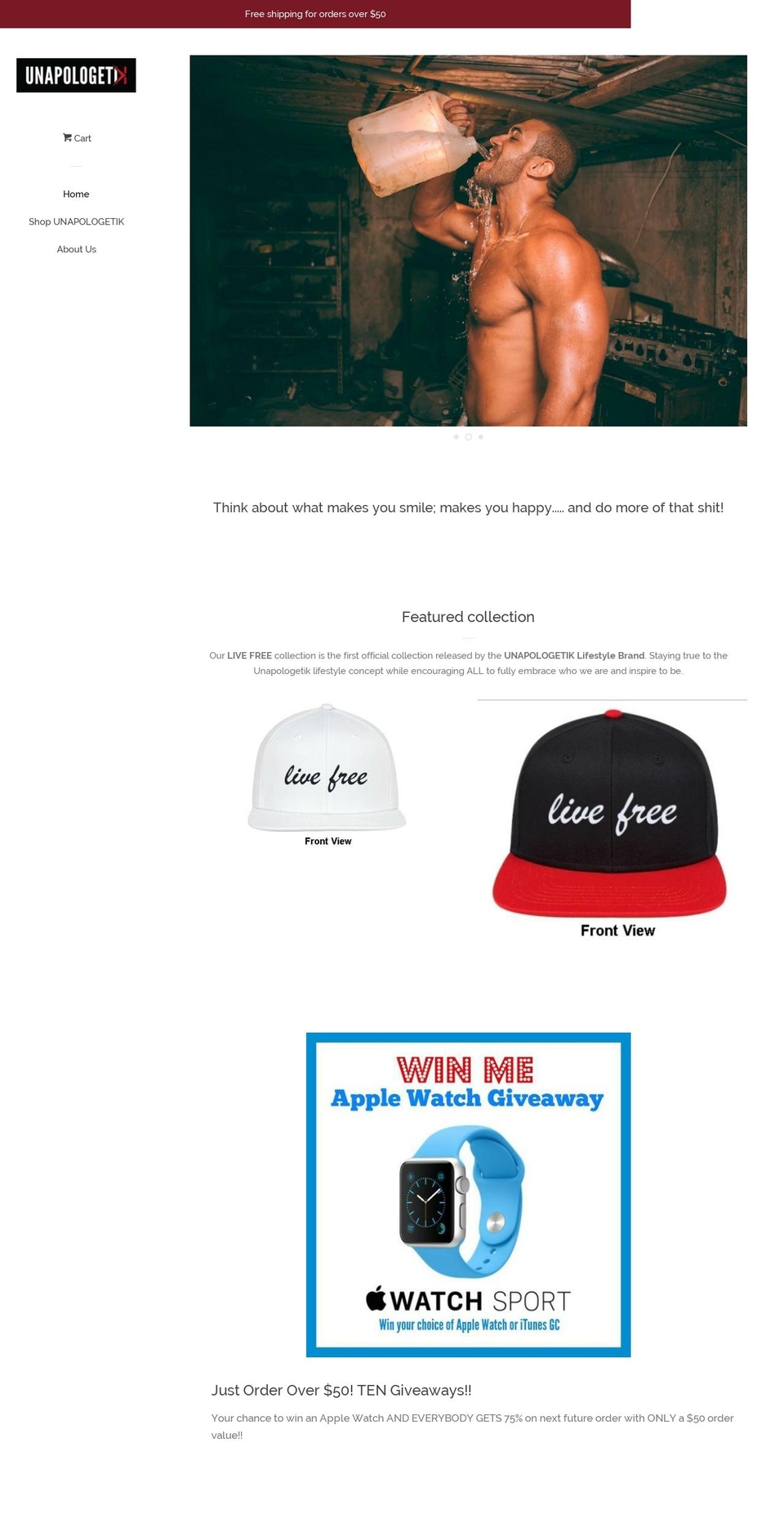 unapologetiklifestyle.com — Shopify storefront screenshot