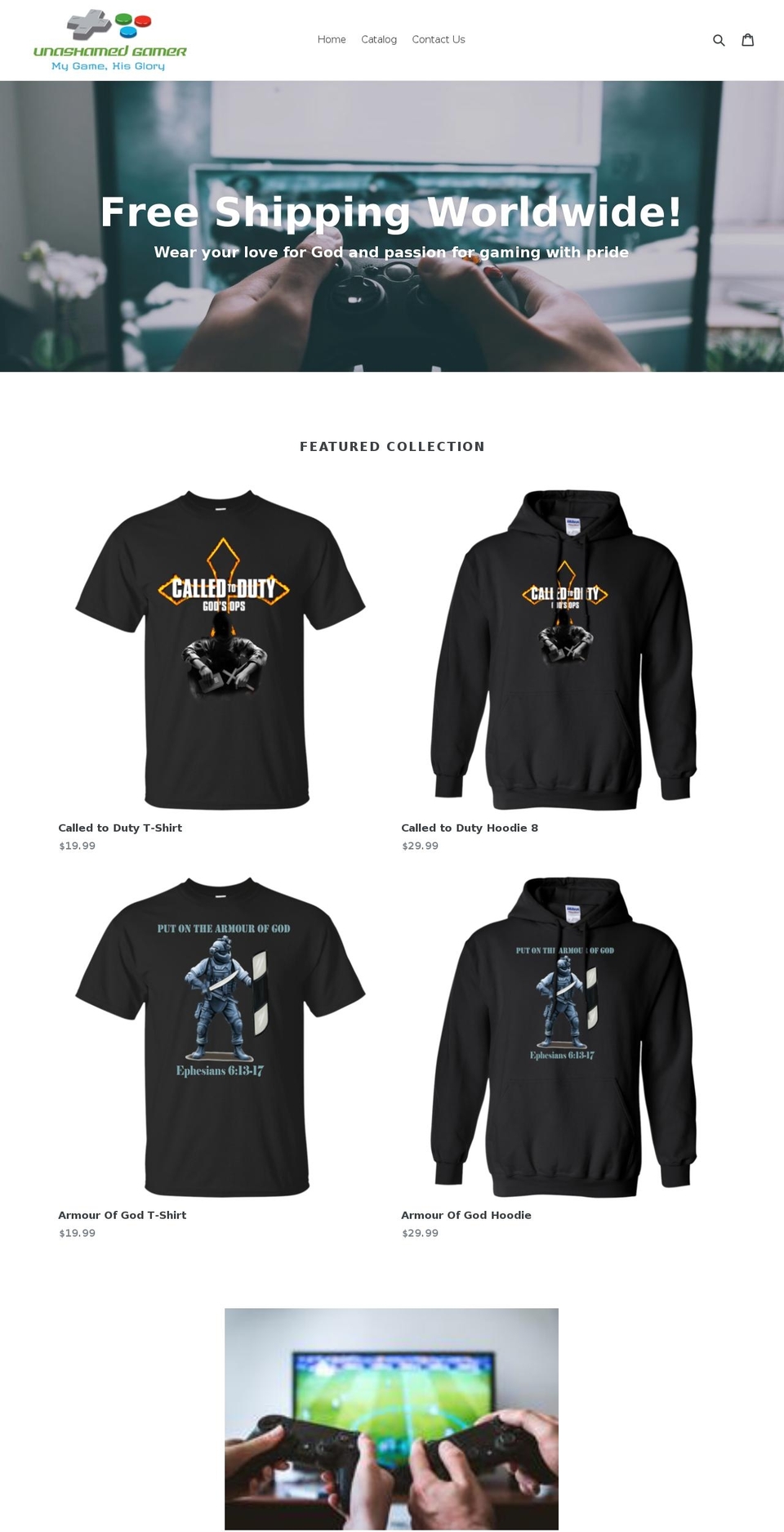 unashamedgamer.com — Shopify storefront screenshot