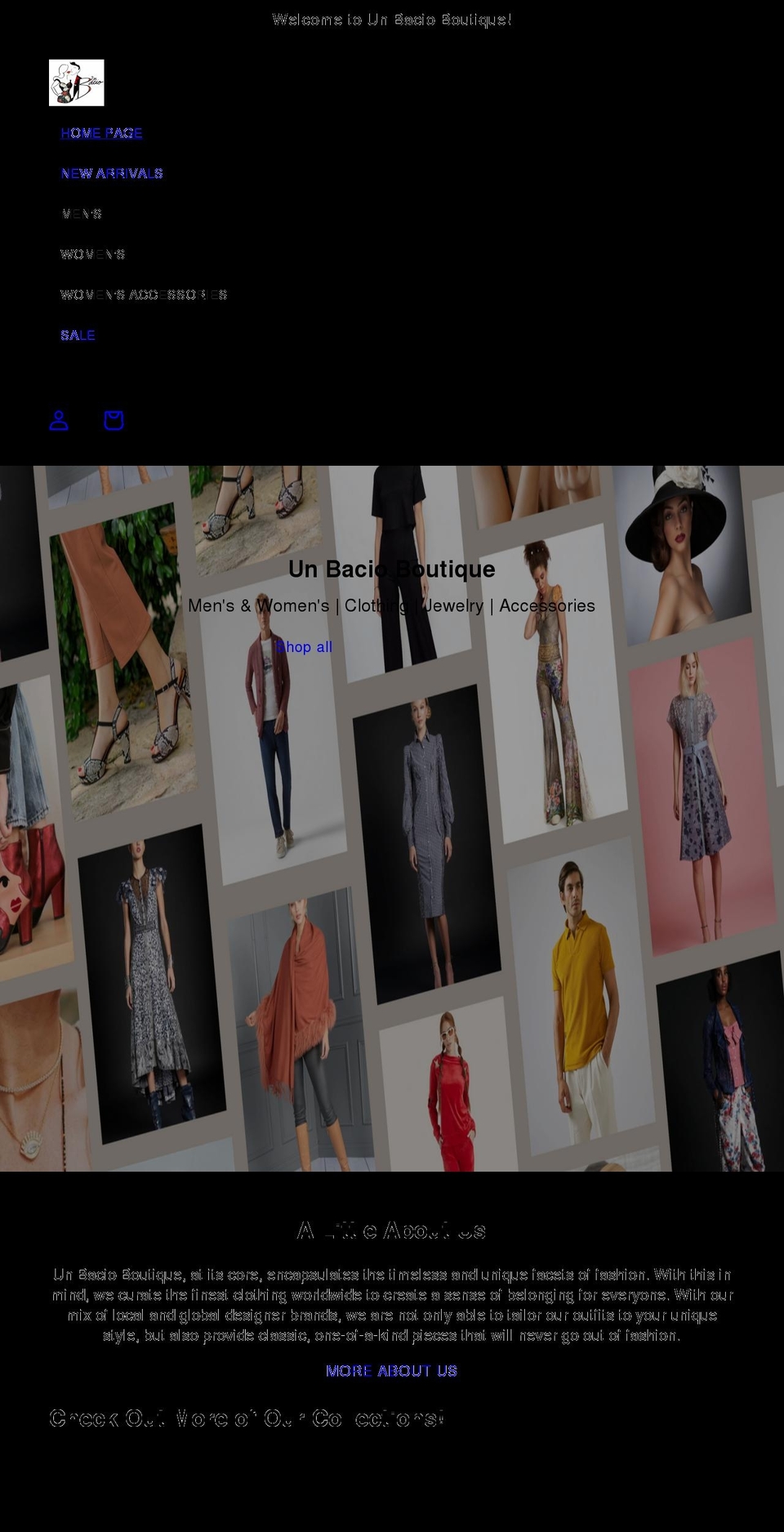unbacioboutique.com — Shopify storefront screenshot
