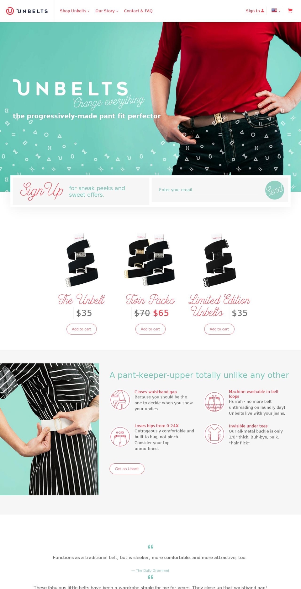 Unbelts Theme Shopify theme site example unbeltskickoff.com