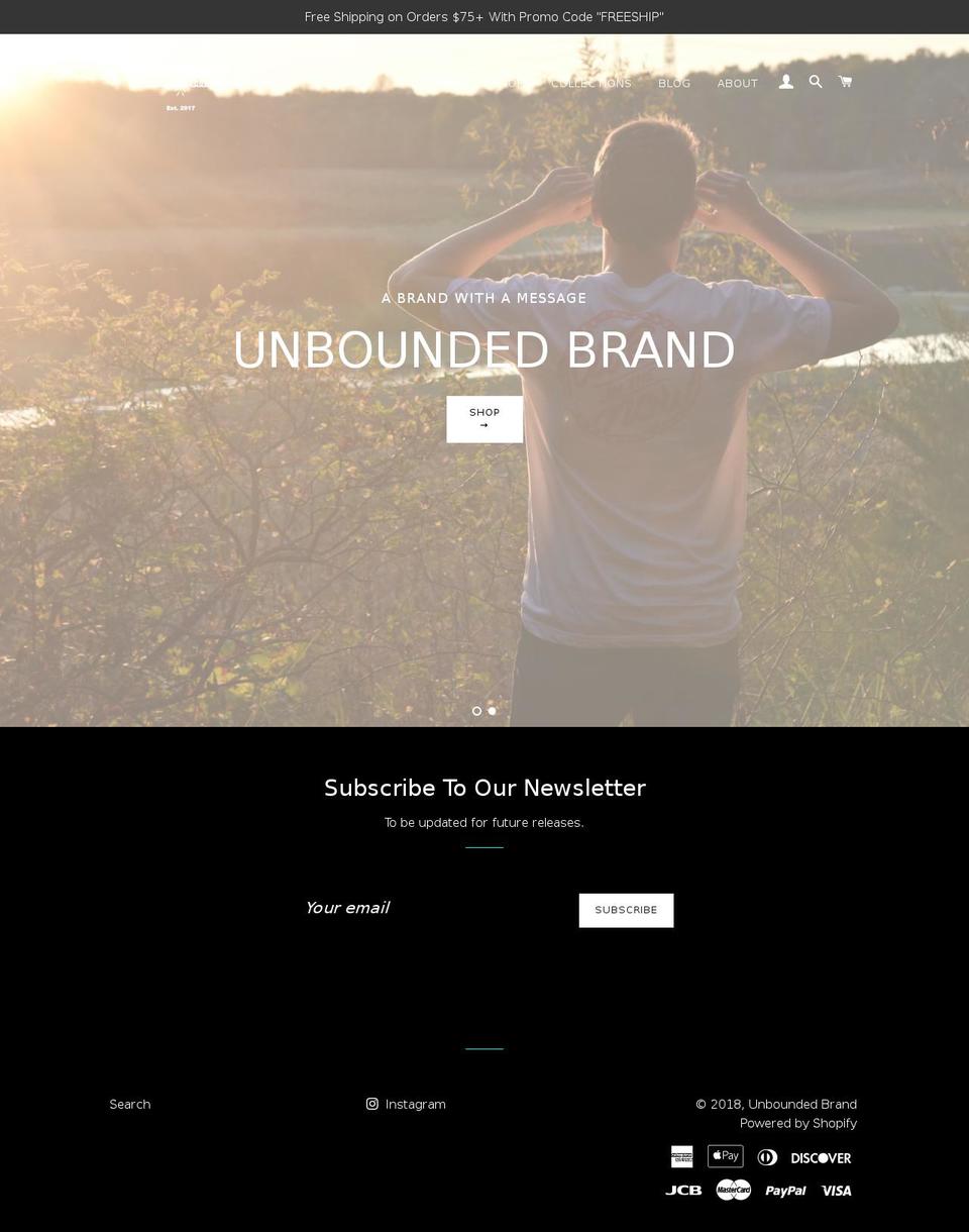 unboundedbrand.com — Shopify storefront screenshot