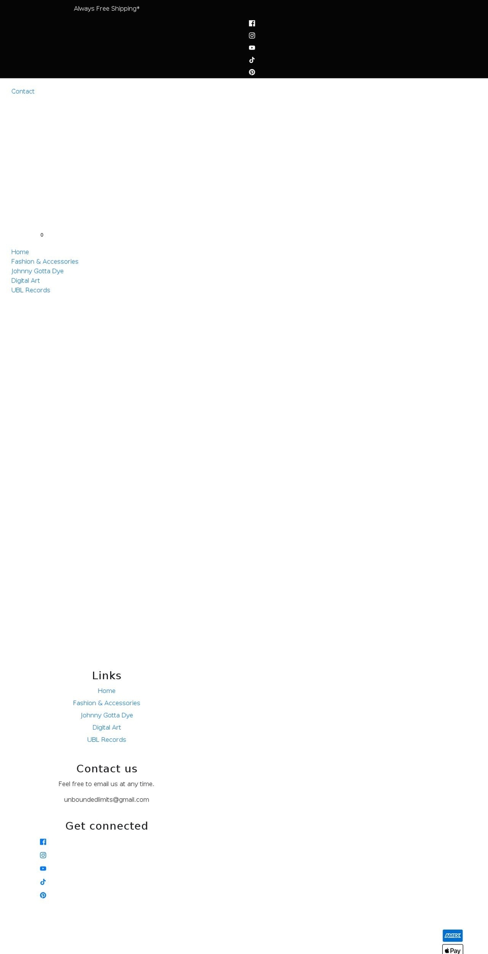 unboundedlimits.com shopify website screenshot