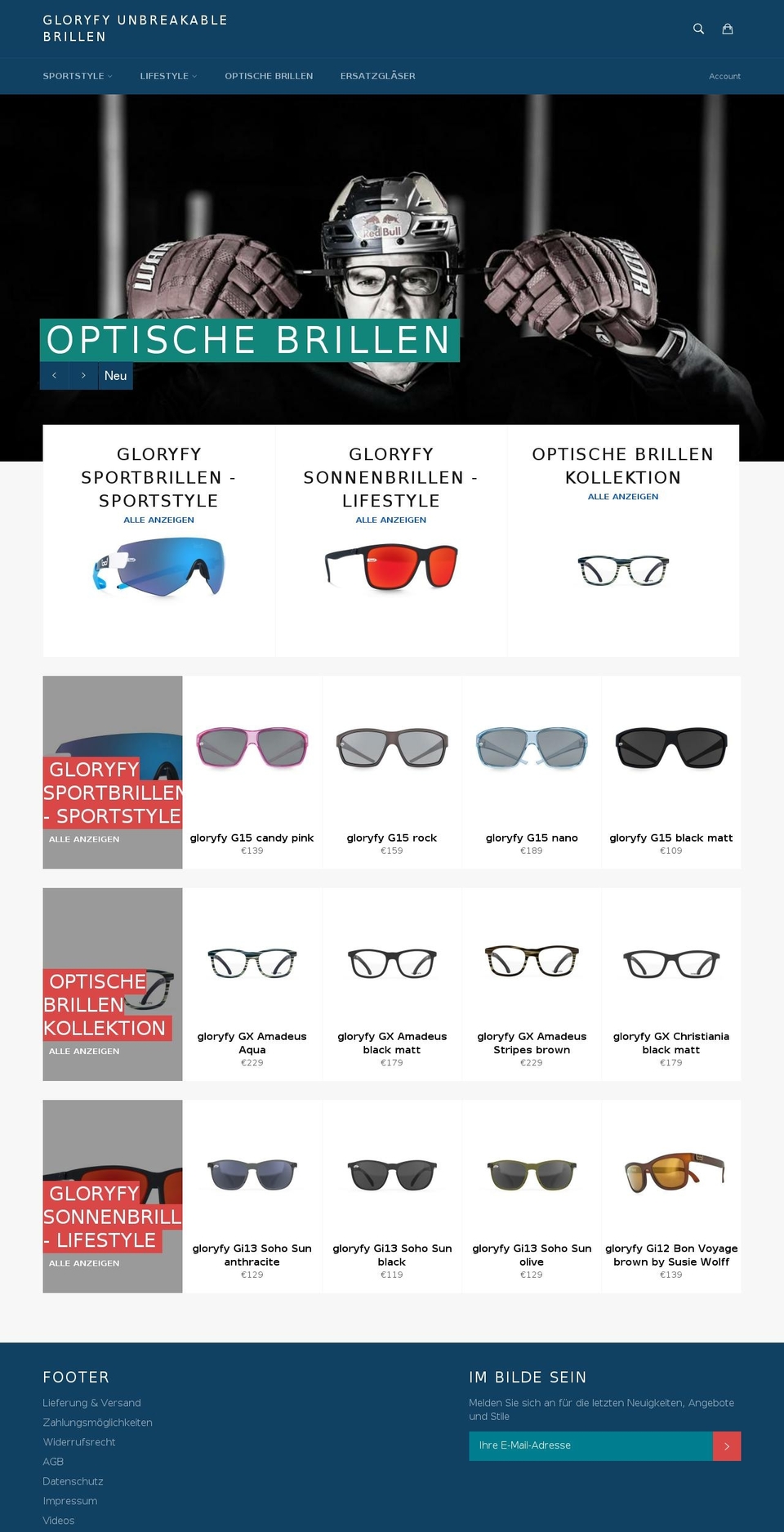unbreakable-brillen.com — Shopify storefront screenshot