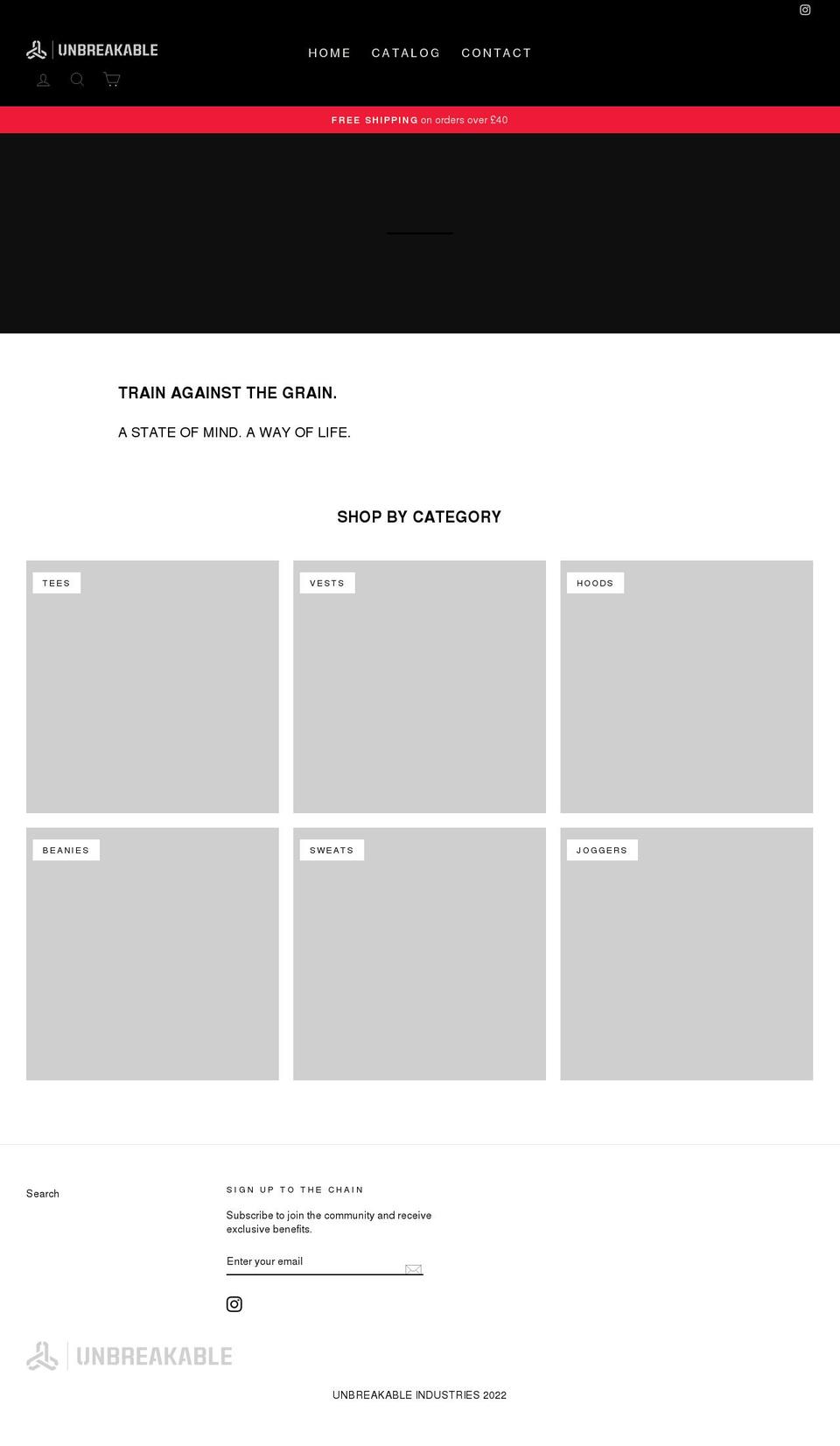 unbreakableind.co.uk shopify website screenshot