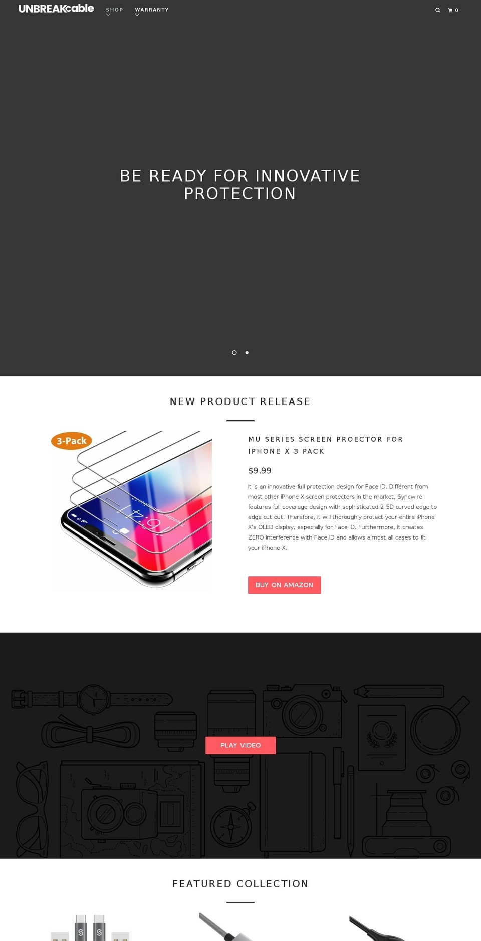 unbreakcable.com shopify website screenshot