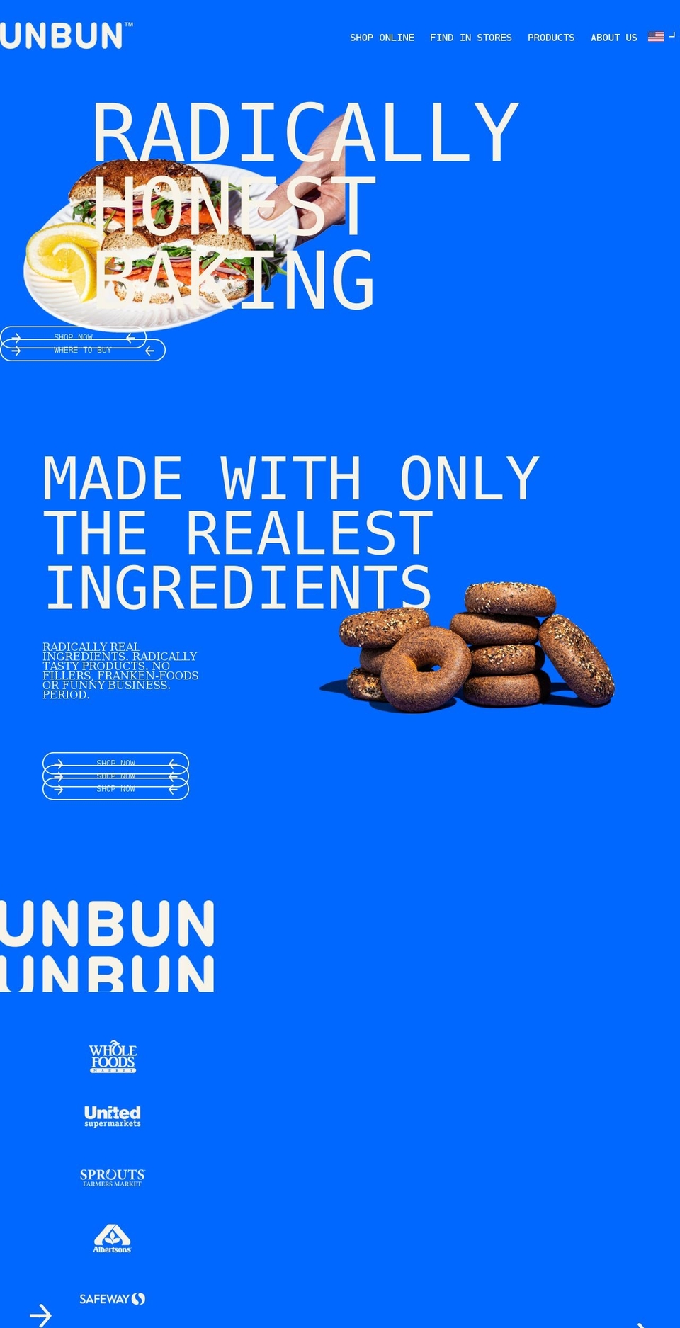 unbunfoods.com shopify website screenshot