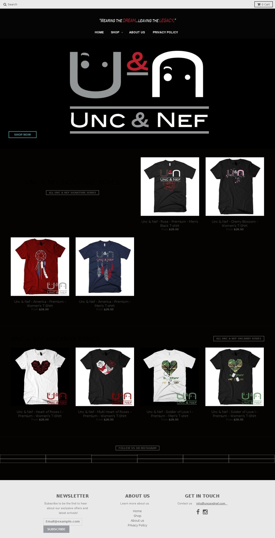 uncandnef.com shopify website screenshot