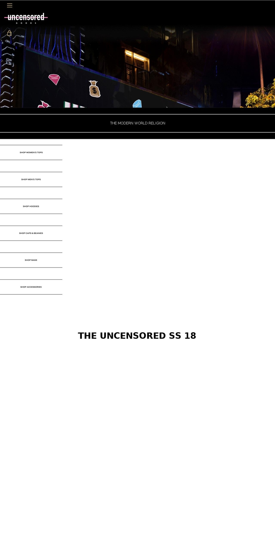 uncensoredgoods.com shopify website screenshot