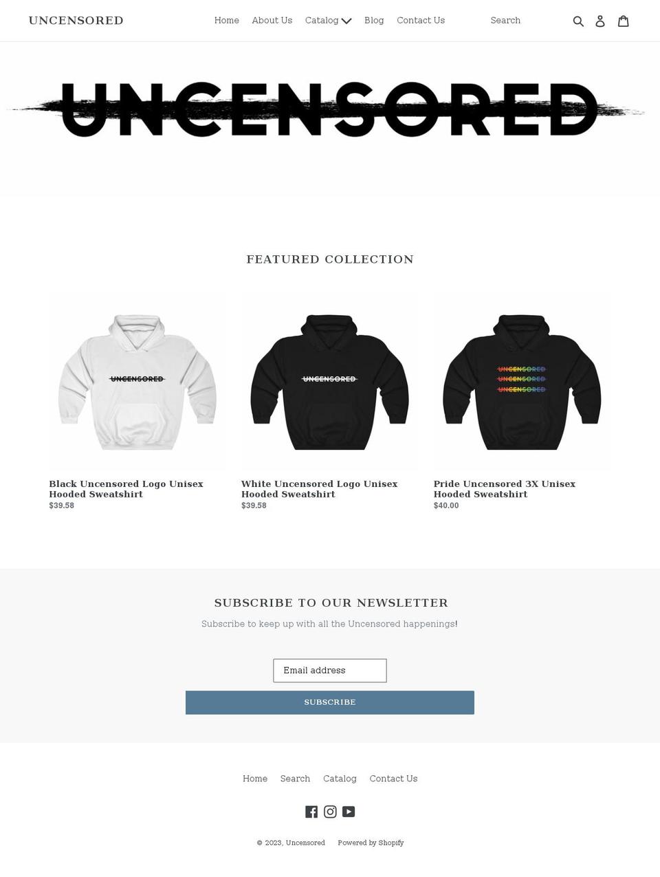 uncensoredthreads.com shopify website screenshot